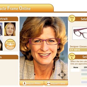 User Interface Designing: UI for Online Application to select Frame